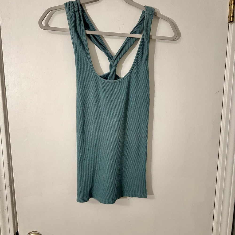 Teal Twist-Back Tank Top Love From YaYa - Picture 4 of 9